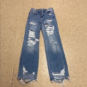 Distressed Blue Jeans